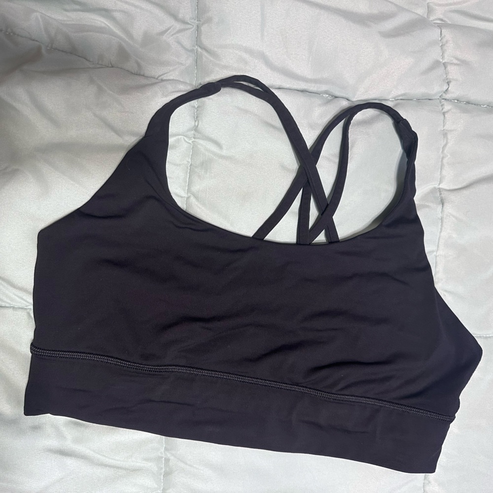 Lululemon Energy Longline Medium support, B-D; Sz 14; Black